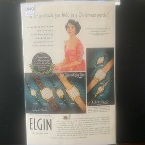 Vintage 1949 Elgin Watch What A Miracle You Hide in A Watch Ad Advertisement